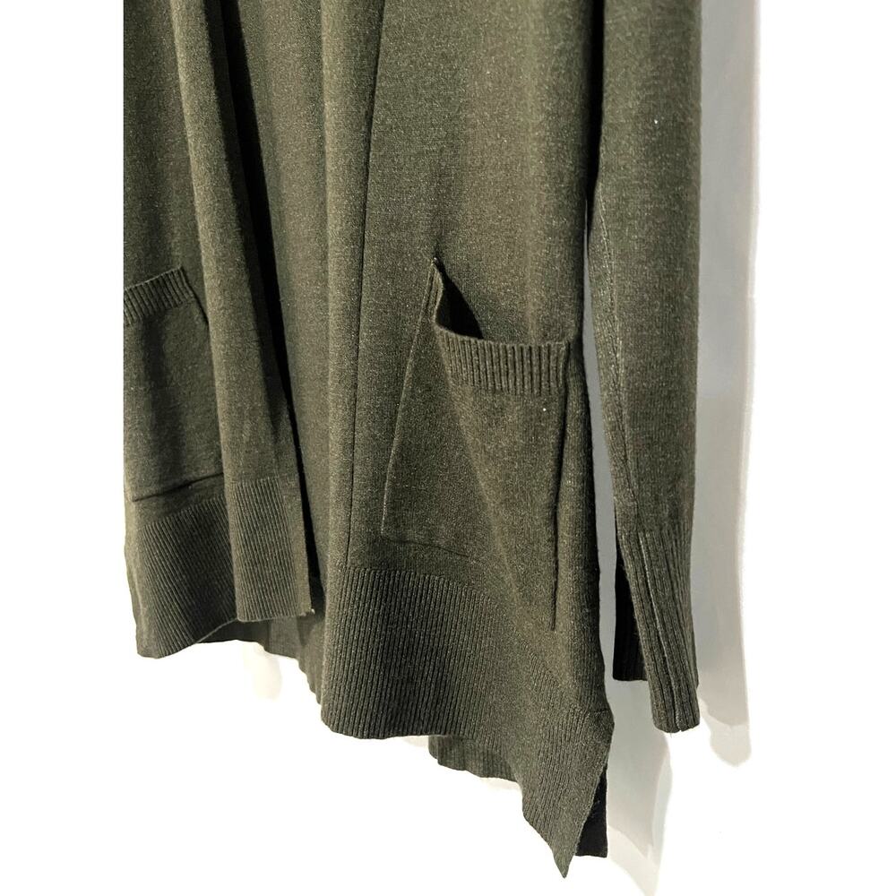 Pink Clover Open Front Fine Knit Cardigan Sweater Army Green Womens XSmall NEW - Picture 8 of 13